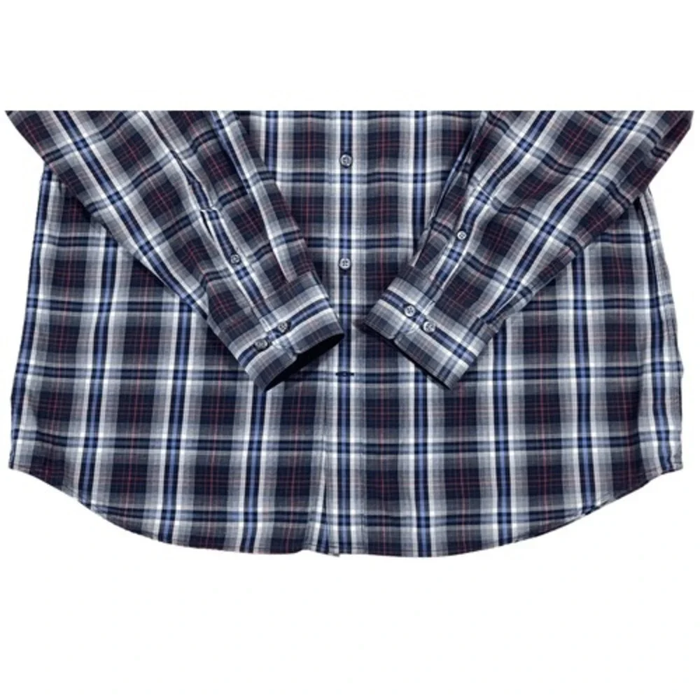 Banana Republic Shirt Mens (L) 16-16.5 Tall Large Plaid Long‎ Sleeve Button Down